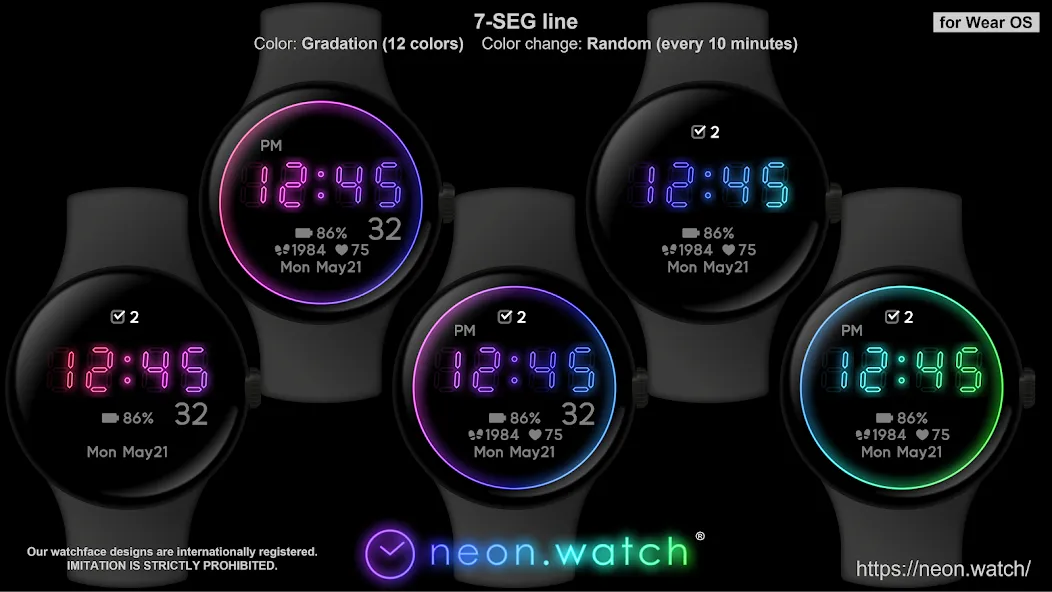 7-SEG line (gradation, random) screenshot 2