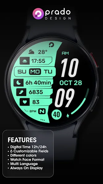 PRADO 39 Digital Watch Face screenshot 3