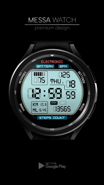 Retro Electronic Watch Face screenshot 3