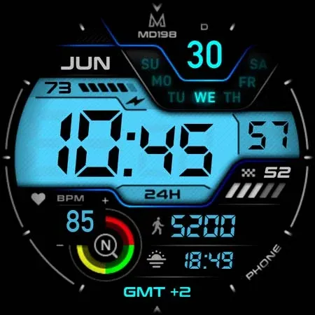 MD198: Digital watch face screenshot 10