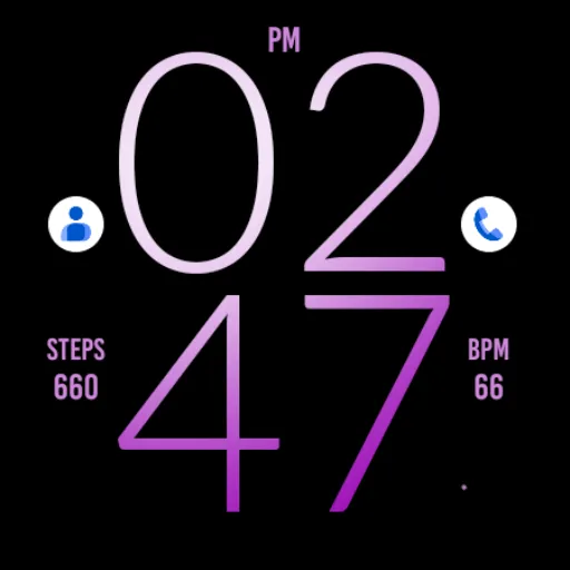 Soft Purple Light Watch Face screenshot 5