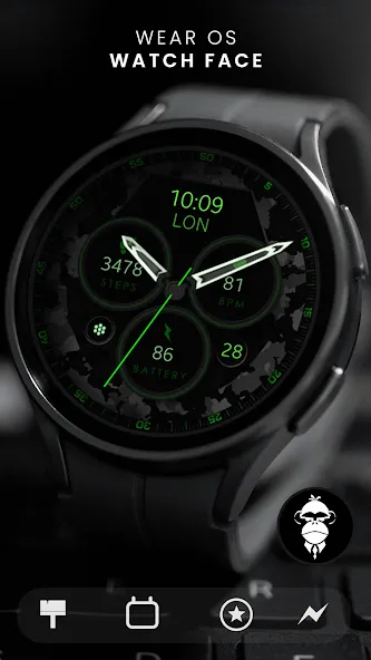 Dream 34 dark analog watchface screenshot 1
