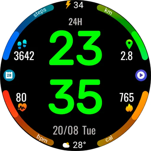 Digital Rotes Watch Face screenshot 17