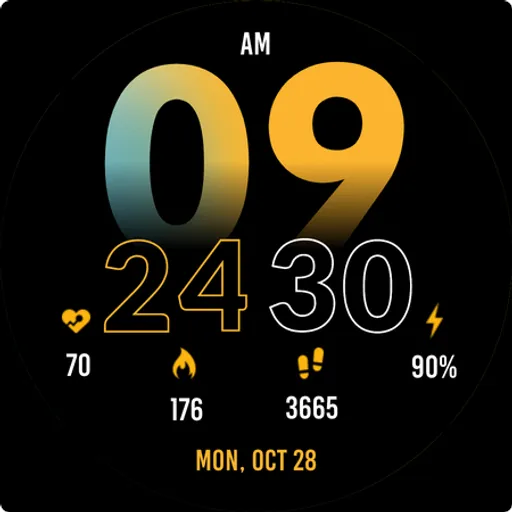 Digital Yellow Watch Face screenshot 5