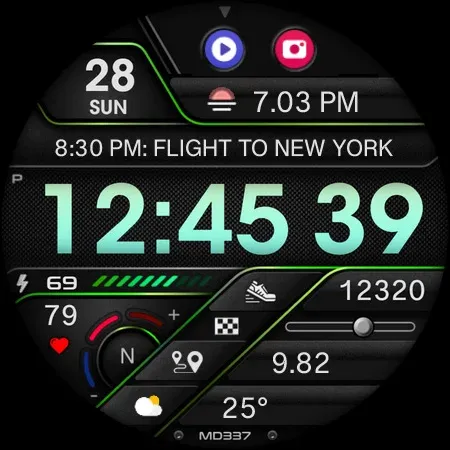 MD337 Digital watch face screenshot 11
