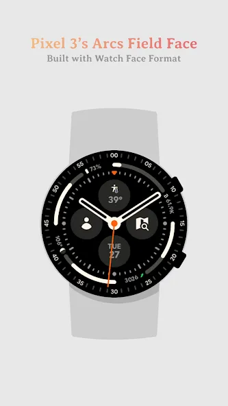 Pixel 3's Arcs Field Watchface screenshot 1