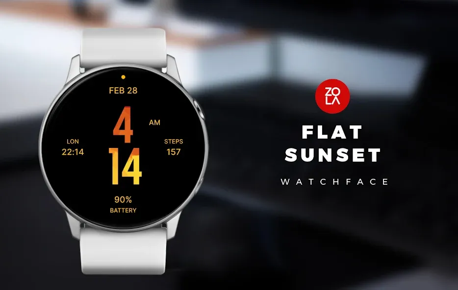 Flat Sunset Watch Face screenshot 1
