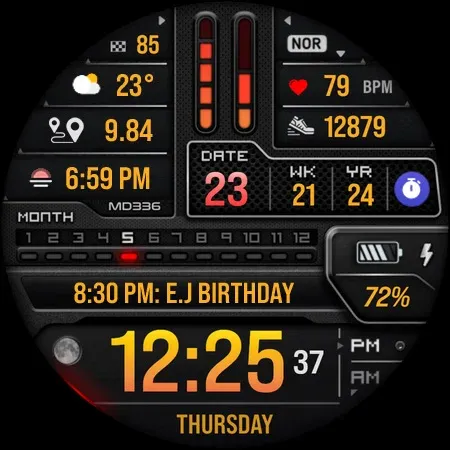 MD336 Digital watch face screenshot 12