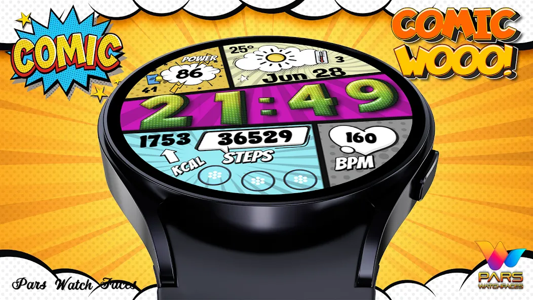 Comic Wooo Digital Watch Face screenshot 4