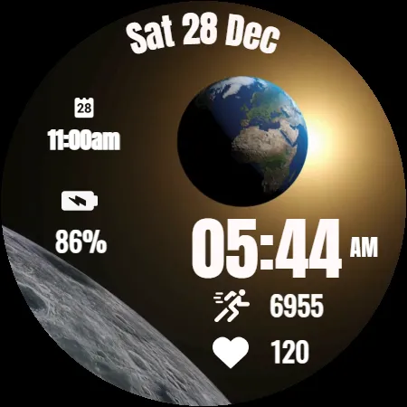 Earth & Moon 3D Watch Face screenshot 35