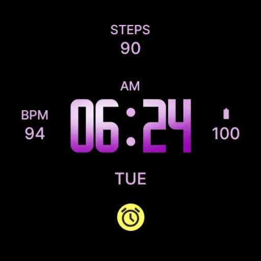 Soft Purple Modern Watch Face screenshot 5