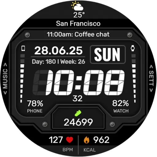 WFP 151 Old school watch face screenshot 41