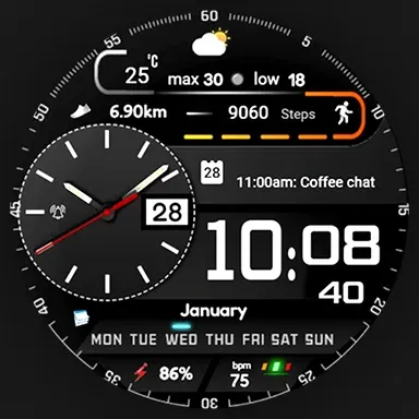 FSW307 Hybrid Watch face screenshot 18