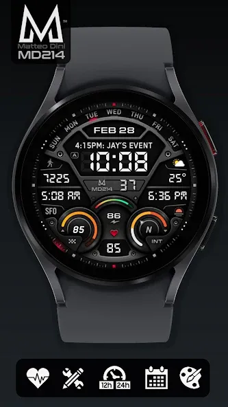 MD214 Digital Watch Face screenshot 1