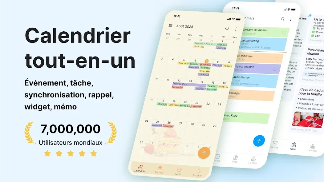 Calendrier Agenda, Planner App screenshot 1