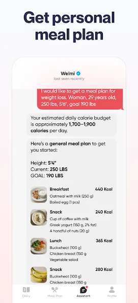 Welmi - Calorie Counter & Diet screenshot 4