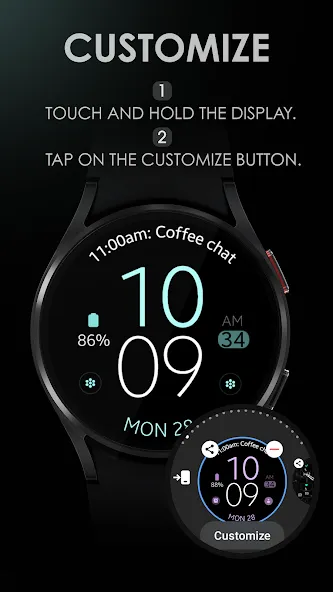 Simple Purple watch face screenshot 6