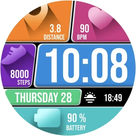 Colorful Tiles 2 - Watch face screenshot 8