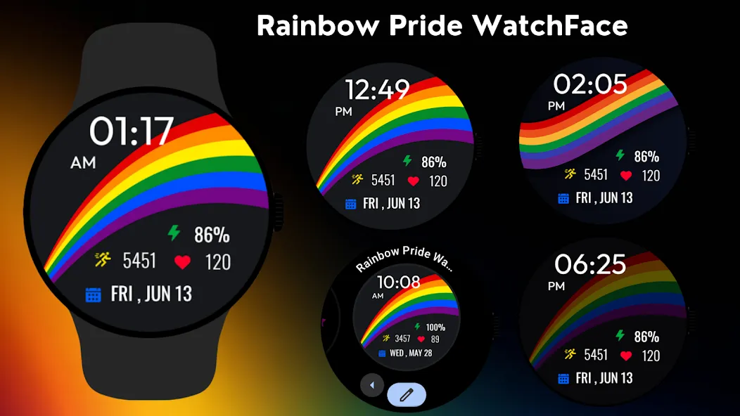 Rainbow Pride Watch Face screenshot 6