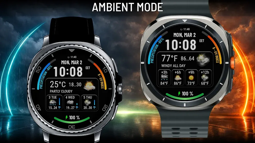 Weather watch face W10 screenshot 4