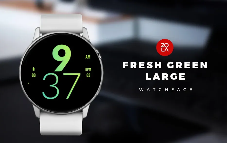 Fresh Green Large Watch Face screenshot 1