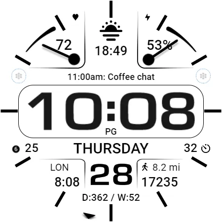 WFP 232 Stylish watch face screenshot 41