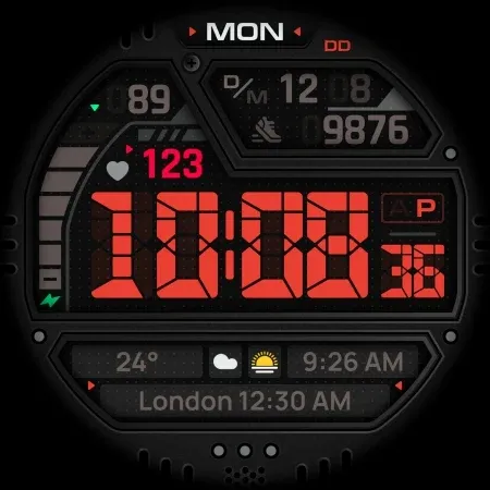 SH058 Watch Face, WearOS watch screenshot 15