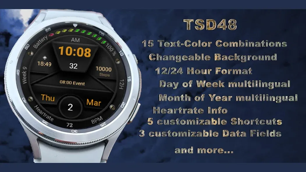 TSD48 Digital Watch Face screenshot 16