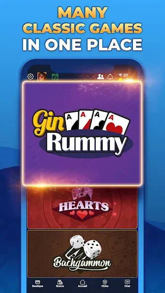 VIP Games: Gin Rummy, Hearts screenshot 1