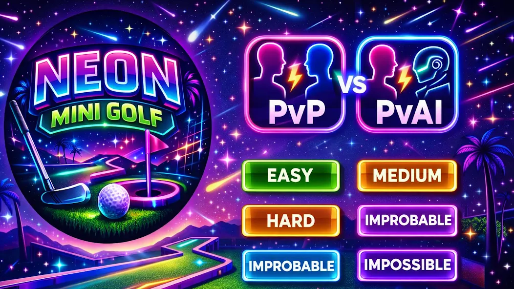 Neon Mini Golf Offline No Wifi screenshot 33