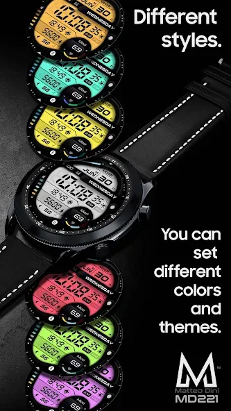 MD221 Digital watch face screenshot 3