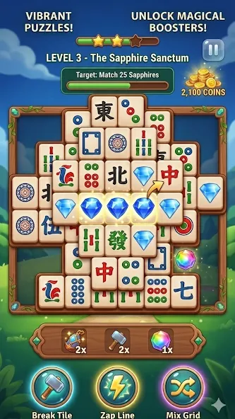 Mahjong Solatire Zen Tile Game screenshot 1