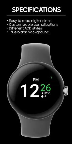 JHW Digital Plus: Watch face screenshot 2