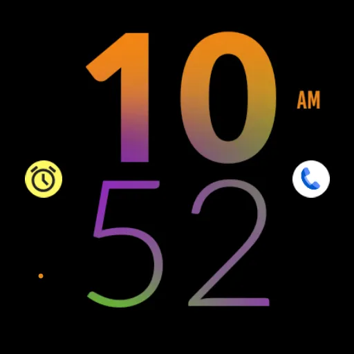 Orange Purple Large Watch Face screenshot 6