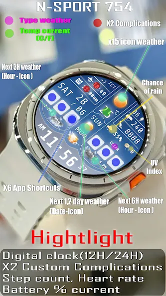 N-SPORT754 Weather Dial Watch screenshot 3