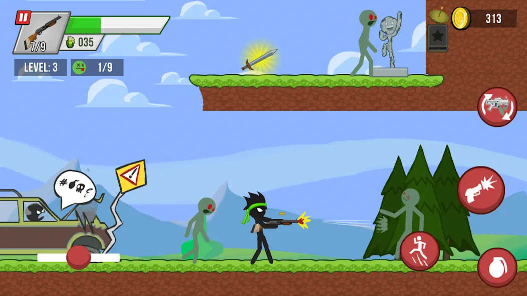 Stick vs Zombies: Platformer screenshot 1