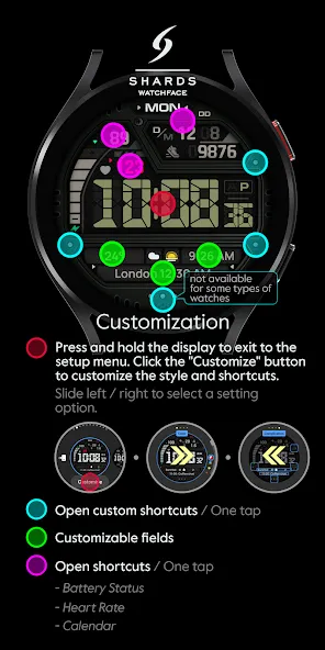 SH058 Watch Face, WearOS watch screenshot 6