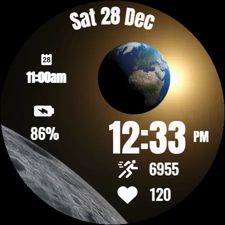 Earth & Moon 3D Watch Face screenshot 39