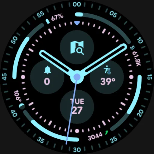 Pixel 3's Arcs Field Watchface screenshot 12