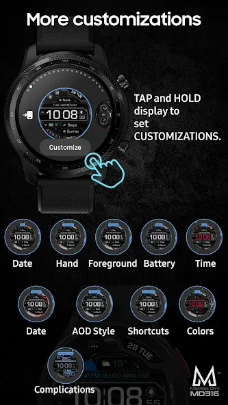 MD316 Digital Watch Face screenshot 7
