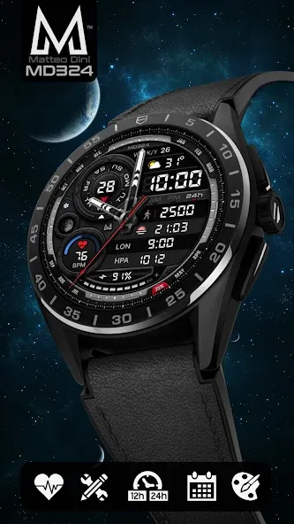 MD324 Hybrid watch face screenshot 2