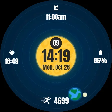 Solar System Orbit Watch Face screenshot 35