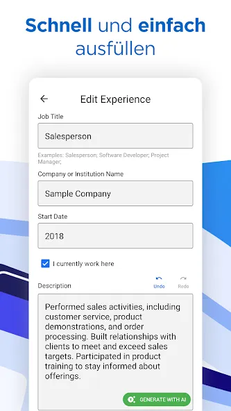 AI Lebenslauf-Ersteller CV PDF screenshot 5