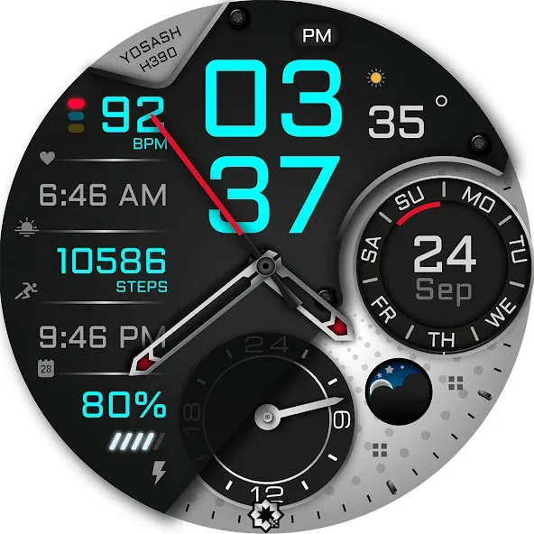 H390 Analog Digital Watch Face screenshot 29