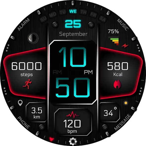 A410 Neon Watch Face Wear OS screenshot 25