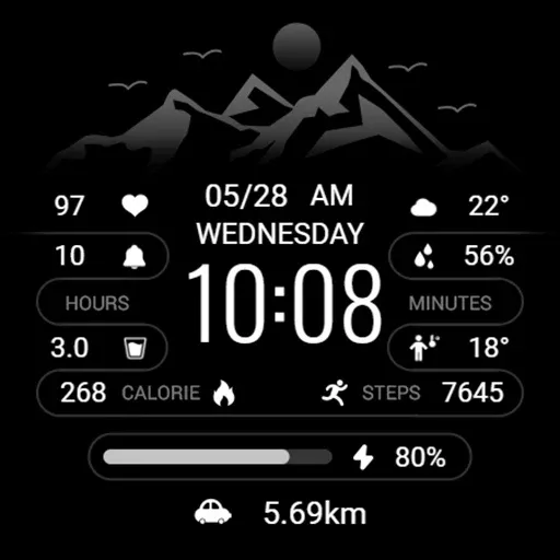 Black White Mountain ZKinWatch screenshot 8