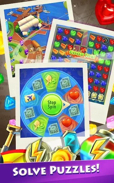 Gummy Drop! Match 3 & Travel screenshot 9