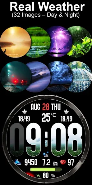 Animated Weather Digital Clock screenshot 2