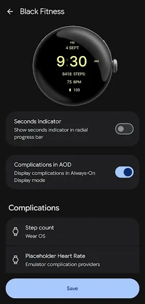 Black Fitness Watch Face screenshot 5