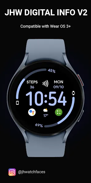 JHW Digital Info v2: Wear OS screenshot 1
